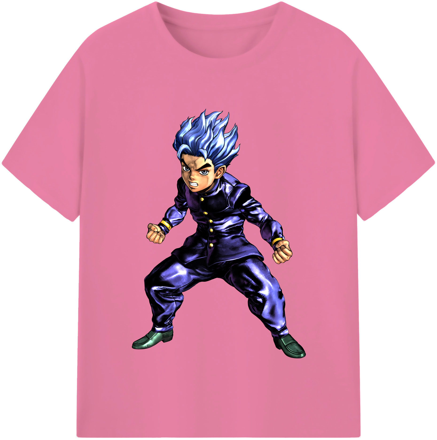 （画像用） ジョジョの奇妙な冒険 広瀨康一 JoJo's Bizarre Adventure Hirose Koichi 綿100％半袖Tシャツ（フロントプリント）